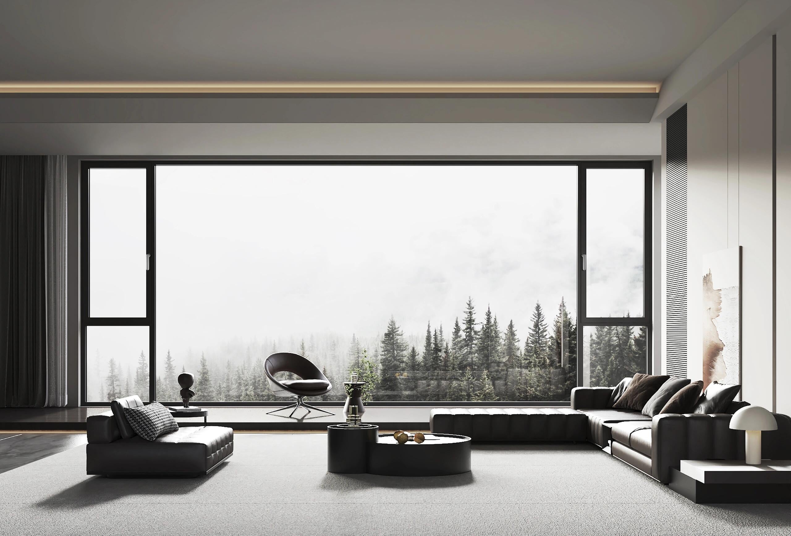 Panoramic Casement Window for Modern Living Room