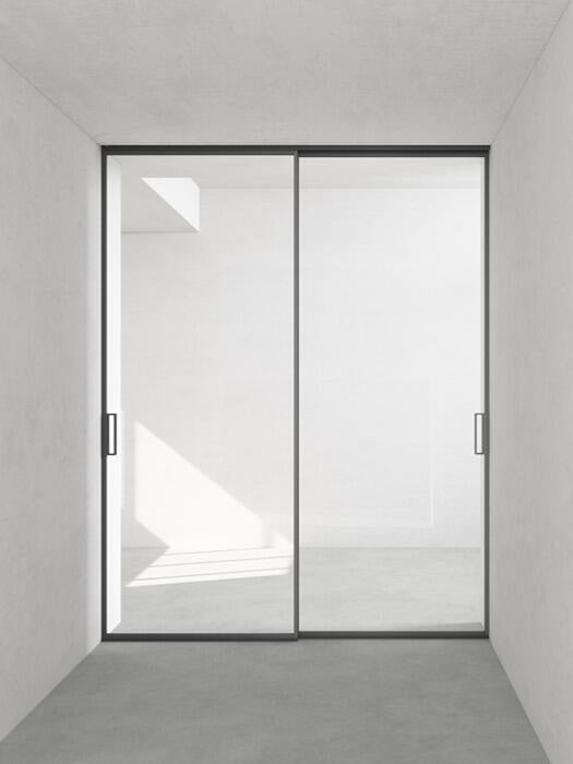 Minimal Frame Sliding Glass Door with Handle for Bedroom or Office