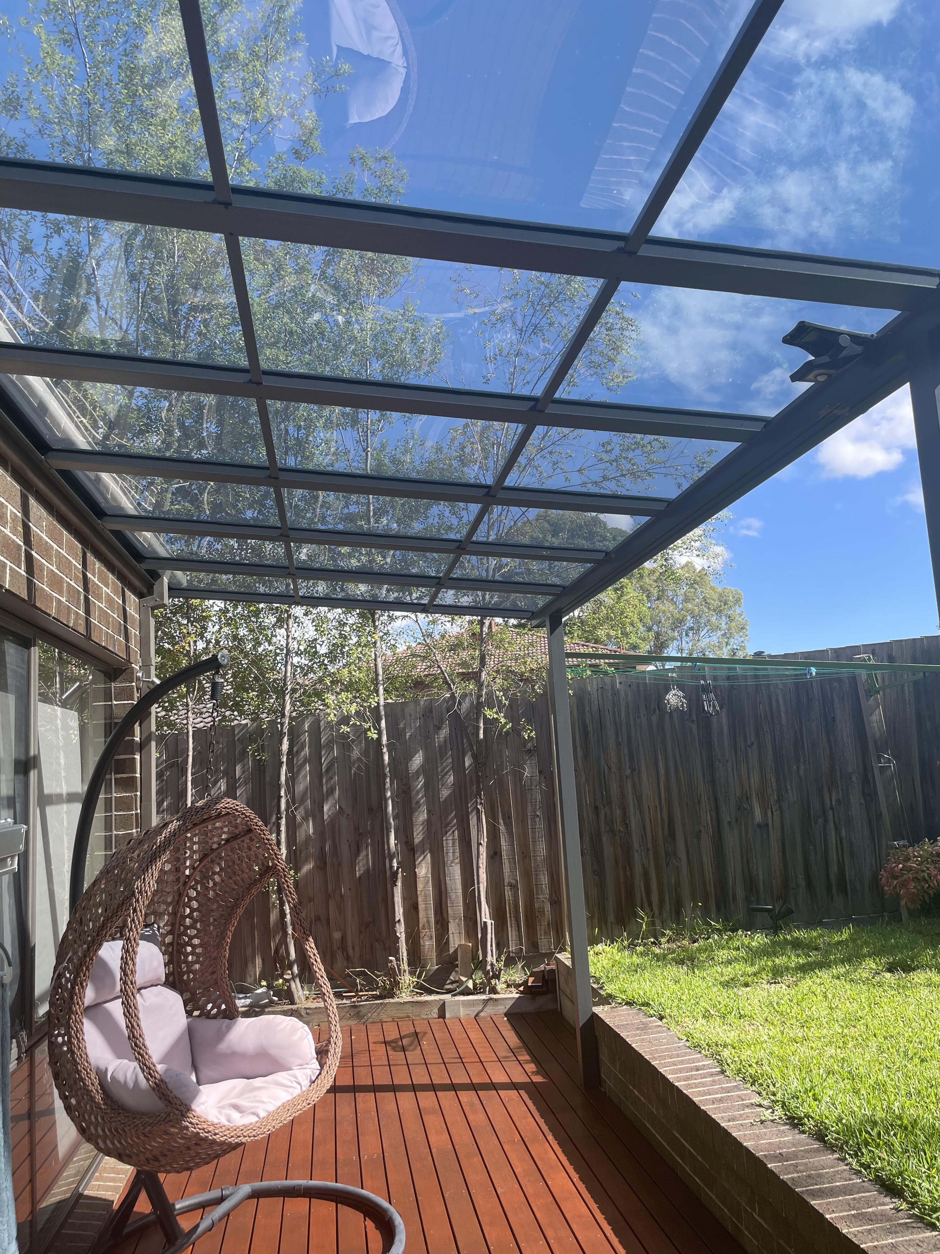 Wall-Mounted Glass Awning for Balcony or Garden Use