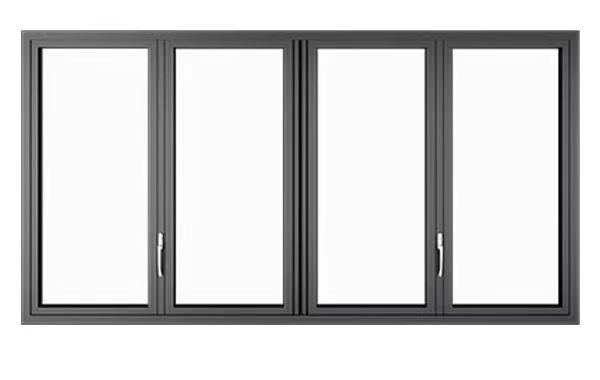 Four-Panel Folding Window for Large Openings