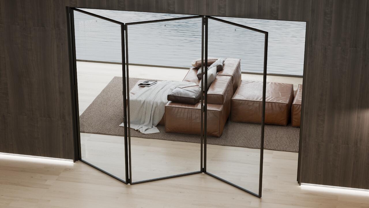 Ultra Slim Frame Aluminum Folding Glass Door