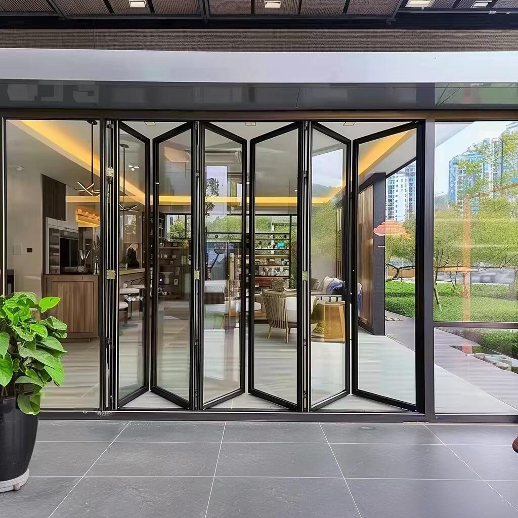 Modern Aluminum Bi-fold Glass Door System for Patio Balcony Villa Entrance